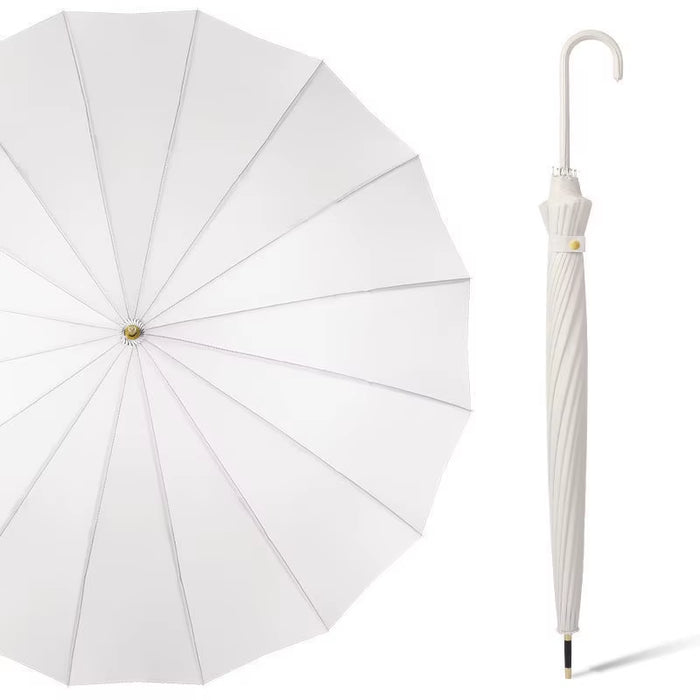 16 Bone Long Handlcar, Reinforced and Straight Pole Umbrella, with Printing Capability