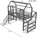 Twin Loft Bed With Slide Black PlayhouseStorageSystem