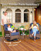 5-Piece Luxury Patio Furniture Set with 6" Thick Cushions, Weather-Resistant Wicker High Back Swivel Rocker Chairs, Senior-Friendly Conversation Set for Small Porch, Deck and Sunroom, Blue(V2)