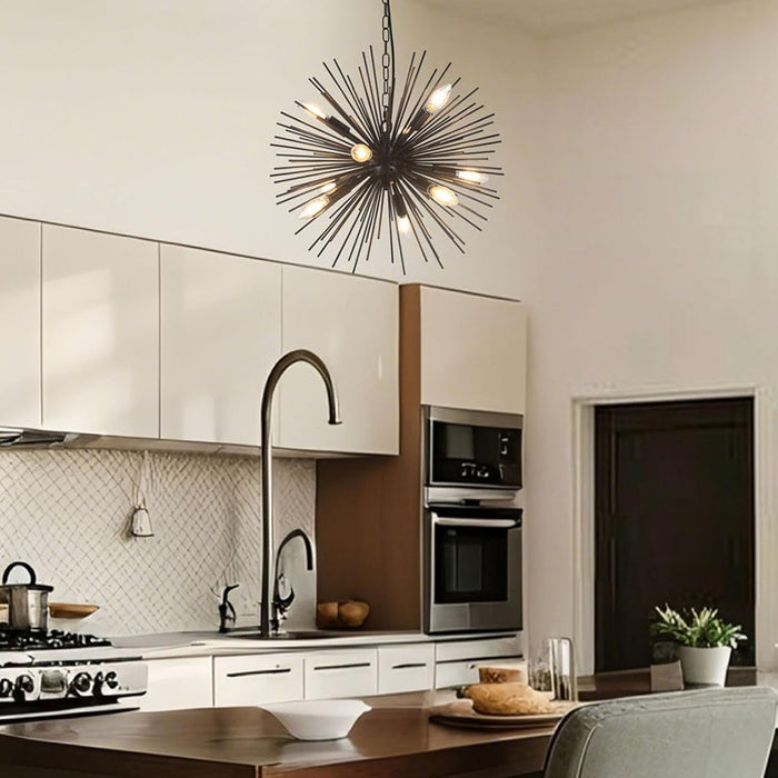 TwentyInch Black Sputnik Chandelier Luxurious Nine Light