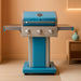 3-Burner Propane BBQ Grill, 30,000 Btus Gas Grill with Cast Iron Cooking Grates, Folding Side Tables & Wheels, Outdoor Grill with Tool Hooks, Teal