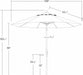 9' round Aluminum Pole Fiberglass Rib Market Umbrella, Crank Lift, Collar Tilt, White Pole, White Olefin