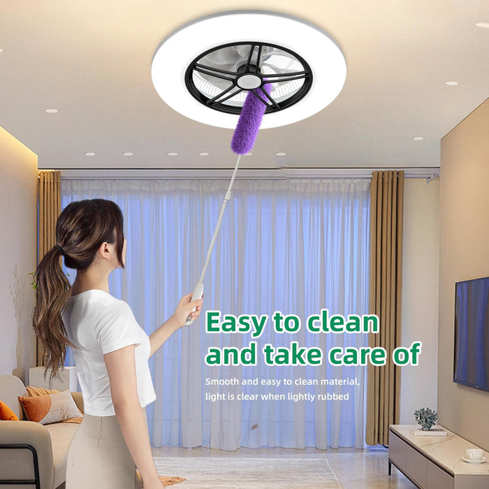 Low Profile Ceiling Fan with Light, Enclosed Bladeless Ceiling Light, Bluetooth Speaker, 6 Speeds Reversible, Stepless Dimming, Smart Flush Mount Ceiling Fan for Bedroom, Kids Room and Living Room 22"