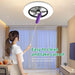 Low Profile Ceiling Fan with Light, Enclosed Bladeless Ceiling Light, Bluetooth Speaker, 6 Speeds Reversible, Stepless Dimming, Smart Flush Mount Ceiling Fan for Bedroom, Kids Room and Living Room 22"