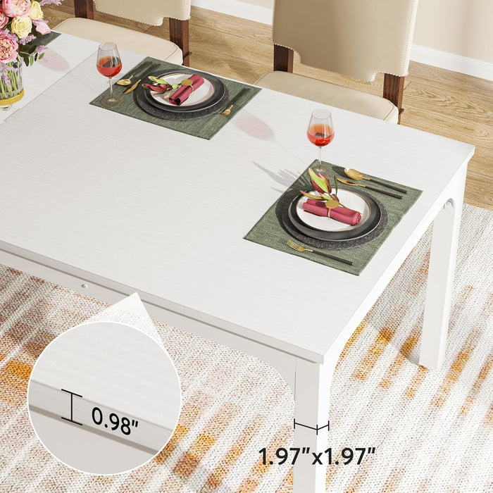 White Dining Table for 6-8 Person, 78-Inch Large Long Rectangle Kitchen Dinner Table for Dining Room, 78.7 X 27.5 X 29.5 Inches(Only Table)