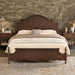 California King Solid Wood Bed Frame with 55" Arched Headboard, Traditional Poster Bed with 12 Wooden Slat Base, No Box Spring Needed/Noise Free& Non Slip/Easy Assembly, Dark Walnut