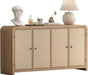Oak Rattan Sideboard Buffet Cabinet, 60'', 4 Doors