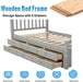 Platform Storage Bed Solid Wood Bed with 6 Drawers Twin Size