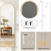 Door Mirror, Arched Full Length Mirrors over the Door, 14"X 48" Hanging or Wall Mirror, Full Body Mirrors, Gold