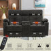 Power Reclining Loveseat with Console, Power Loveseat Recliner Sofa with Heat and Massage, Extended Footrest, Wall Hugger Recliners with Cup Holders, Lumbar Support for Living Room