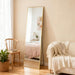 Full Length Mirror with Stand, Full Body Standing Mirror-55"X16", Gold