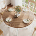 47.2 Inch round Dining Table for 4 | Farmhouse Wood Kitchen Table, Circle Dinner Table for Kitchen & Dining Room, Walnut & White