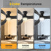 52 Inch Flush Mount Ceiling Fan with Light and Remote, Black Low Profile Ceiling Fans with Lights for Bedroom Living Room, 3 ABS Blades, Modern Quiet Reversible DC Motor, 3CCT, 6 Speeds