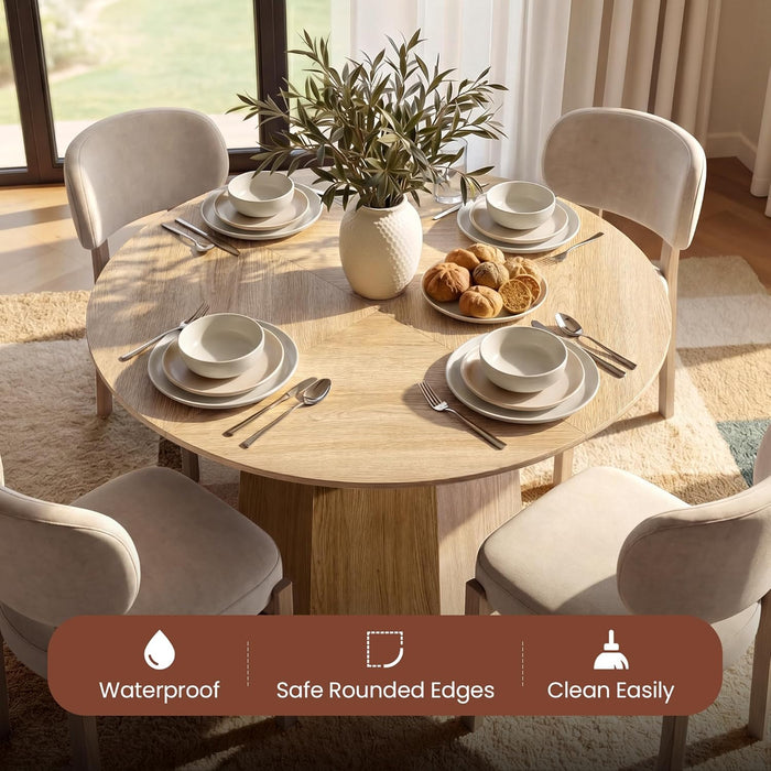 43 Inch Circular Dining Table With SolidWoodPedestal