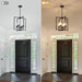 Black Chandeliers for Dining Room, 4-Light Entryway Chandelier for Foyer, 15.7" Hanging Kitchen Light Fixtures Geometric Modern Farmhouse Chandelier for Entryway Hallway Living Room Stairway