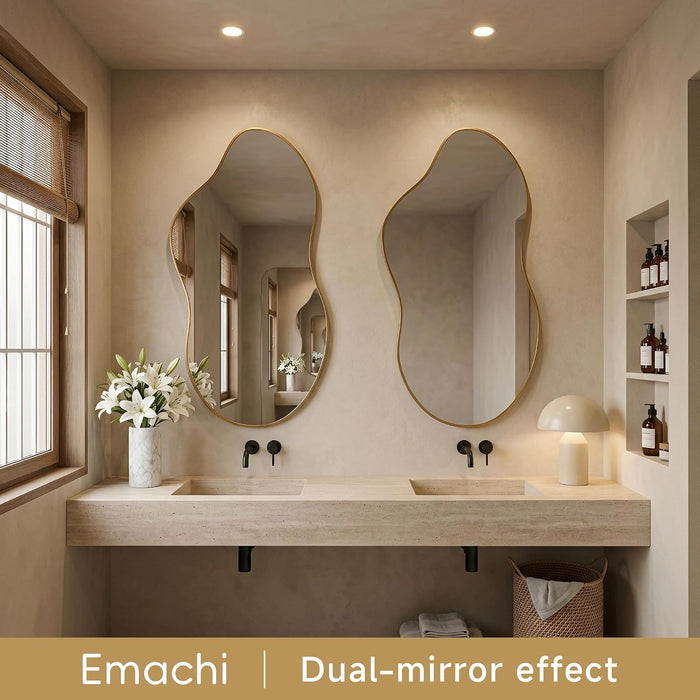 24"X40" Wall Mirror Irregular Mirror for Bathroom Bedroom & Entryway