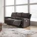 Boxmere Modern Leather Match Power Reclining Sofa with USB Ports, Dark Brown