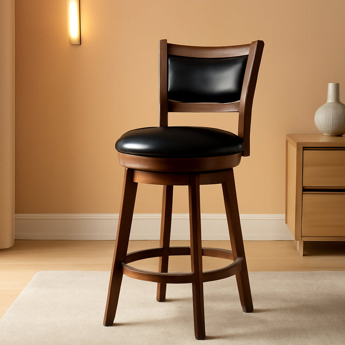 26" Swivel Barstools Set of 2, Counter Height Stool with Back