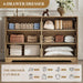 48" Wide 6 Drawers Dresser for Bedroom, Coastline Fluted Modern Dresser Drawer with Metal Handle, Storage Chest of TV Stand Organizers Wooden for Living Room, Hallway, Closet, Walnut Wood