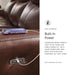 Mighty Moves Transitional Leather Match Power Reclining Sofa with Adjustable Headrest and USB Charging Port, Dark Brown