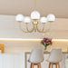 Gold Sputnik Chandelier Pendant Light Frosted Glass