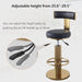 Swivel Bar Stools with Backrest, Modern Adjustable Height Counter Stool with Metal Legs and Comfortable Cushion, Black and Gold Bar Chair for Kitchen Island Counter (Black)