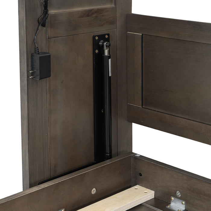 Contemporary SpaceSaving Murphy Bed With LED Brown