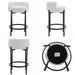 Counter Height Bar Stools 26" round Barstools Set of 2, Modern Faux Leather Counter Stools with Black Metal Legs for for Kitchen Island Counter, Small Space, White