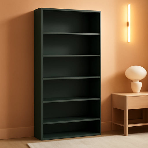 Brigade Metal Bookcase - Bookcase with Six Shelves, 34-1/2W by 12-5/8D by 81-1/8H, Charcoal (HS82ABC)