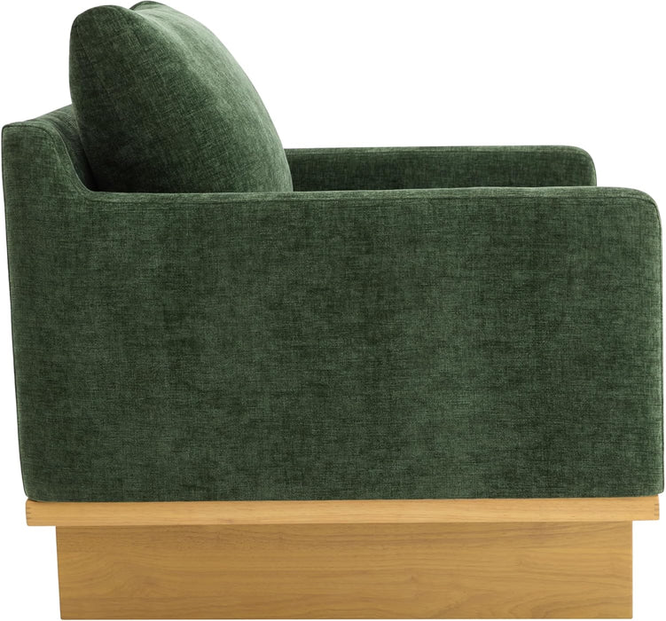 Green Solid Wood Frame Contemporary Cushioned Chair