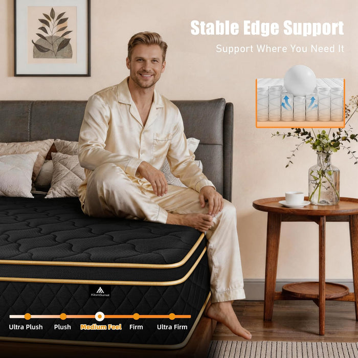 Twin Mattress 10 Inch Twin Size Mattresses in a Box Memory Foam Hybrid Twin Mattress Soft with Individual Pocket Spring for Motion Isolation, Edge Support, Medium Firm