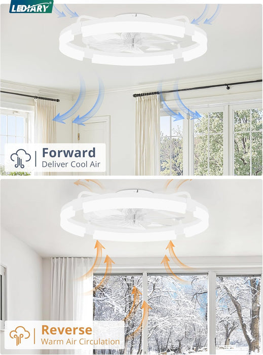 TwentyFourInch Ceiling Fan With Dimmable Lights Remote