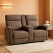 70.8" Power Loveseat Recliner Sofa with Massage and Dual Heating, Adjustable Headrest, USB & Type C Port for Living Room, Fabric PR606M2 (Mocha)