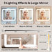White Vanity Desk Illuminated Mirror Storage Cabinet