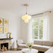Glass Globe Chandeliers, 4-Light Gold Dining Room Light Fixture, 11In Milk Glass Pendant Lights Kitchen Island Modern Chandeliers for Dining Room Kitchen Living Room Bedroom Hallway Entryway Foyer