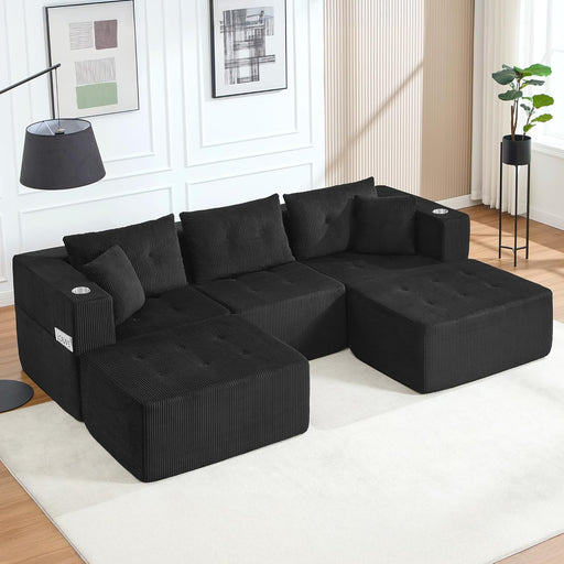 100Inch U Shaped Oversized Modular Sofa LuxuriousCorduroy