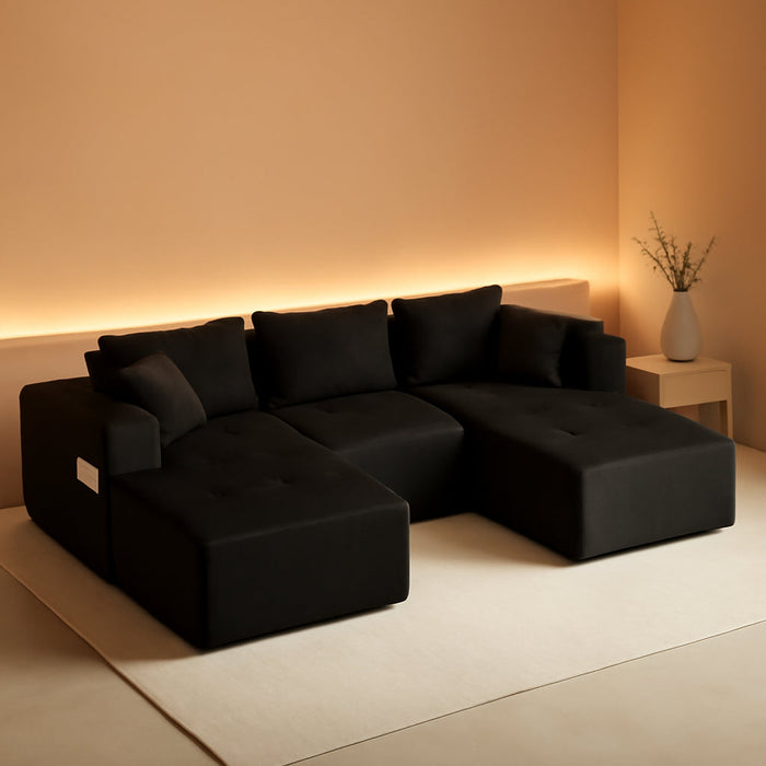 100Inch U Shaped Oversized Modular Sofa LuxuriousCorduroy