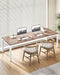 Two Person Desk, 78.7 Inches Extra Long Computer Desk, Wooden Large Office Desks with Strong Metal Legs, Double Desk for 2 People, Writing Study Table for Home Office, Oak & White