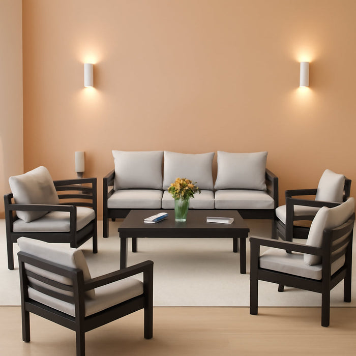 Aluminum Patio Furniture Set, 10 Piece Metal Outdoor Furniture Set, Patio Furniture Set with Waterproof Covers for Backyard Garden（Dark Grey&Light Grey）