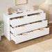 53" Wide 6 Drawer Dresser for Bedroom, Modern Simple Wood Dresser Chest of Drawers Closet Store Organizer for Living Room, Hallway (White, 15.4" D X 53.1" W X 30.9" H (6 Drawers))