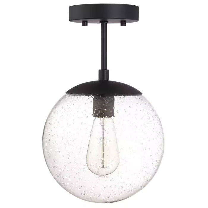 Gracelyn 9 In. Matte Black Ceiling Light Semi-Flush Mount