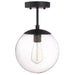 Gracelyn 9 In. Matte Black Ceiling Light Semi-Flush Mount