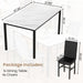 Extravagant Faux Marble Dining Table Set WhiteBlack