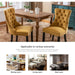 Gold Velvet Dining Room Chairs, Tufted, Ring Pull Trim