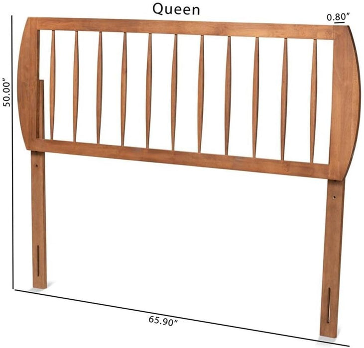 Walnut Finished Wood King Size Headboard
