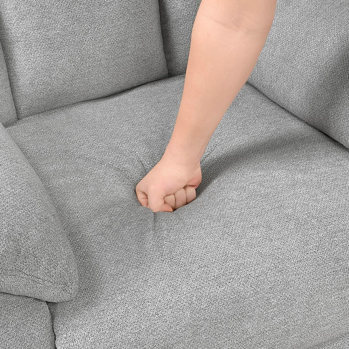 Mnul Double Recliner Couch for Living Room, Chenille Fbric Upholstered Reclining Sof, Home Theter Seting, Esy ssembly, Recliner Couch, Gry