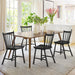 Upgraded Dining Chairs Set of 4, Farmhouse Wooden Spindle Back Kitchen Chairs, Windsor Dining Chairs for Kitchen and Dining Room, Black