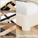 Queen Upholstered Bed Frame, Beige Cloud Boucle Bed with Headboard