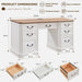 59 Victorian Farmhouse Executive Desk Antique White