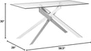 58.5” Rectangle Glass Dining Table, Tempered Glass Tabletop and Metal Tubular Legs, Modern Style Table for Home, Kitchen, Dining Room 58.5”Lx29”Wx30”H, Silver